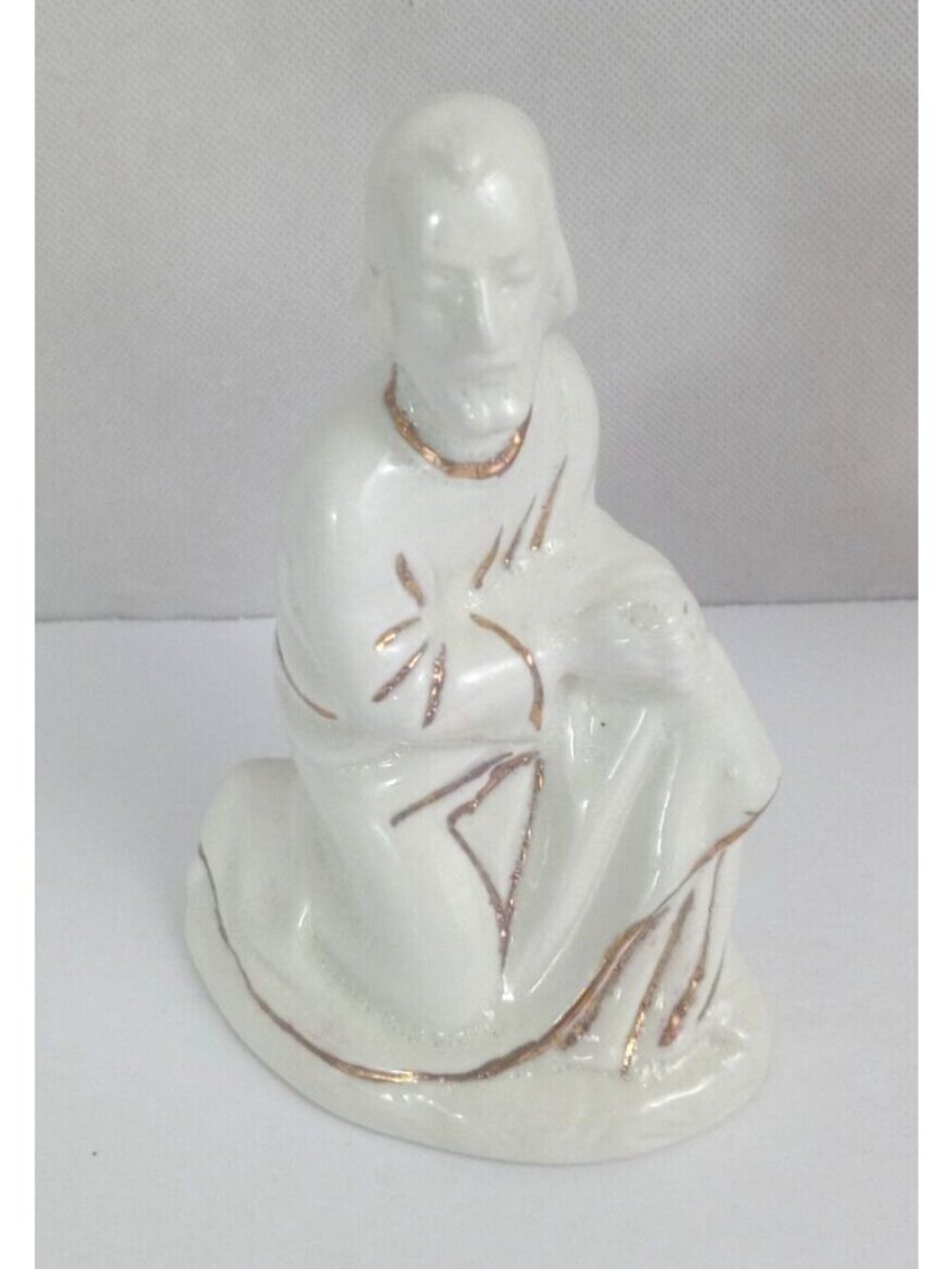 1968 Holland Mold Christmas Nativity Off White & Gold 6" Joseph
